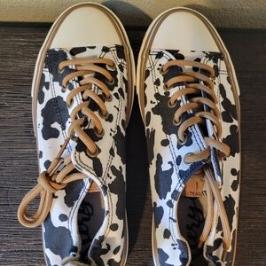 Very G Black and White Cow Print Sneakers